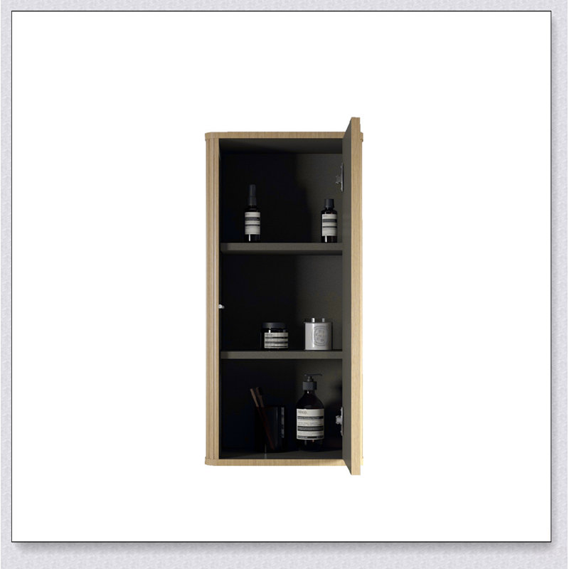 Armoire latérale flottante en chêne naturel, rangement mural pour petits espaces, pré-assemblée et peu encombrante