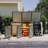 Garbage Bin Shed Stores 3 Trash Cans with Pneumatic Support Rod with Lockable Doors & Waterproof Lid Chain-1396847055