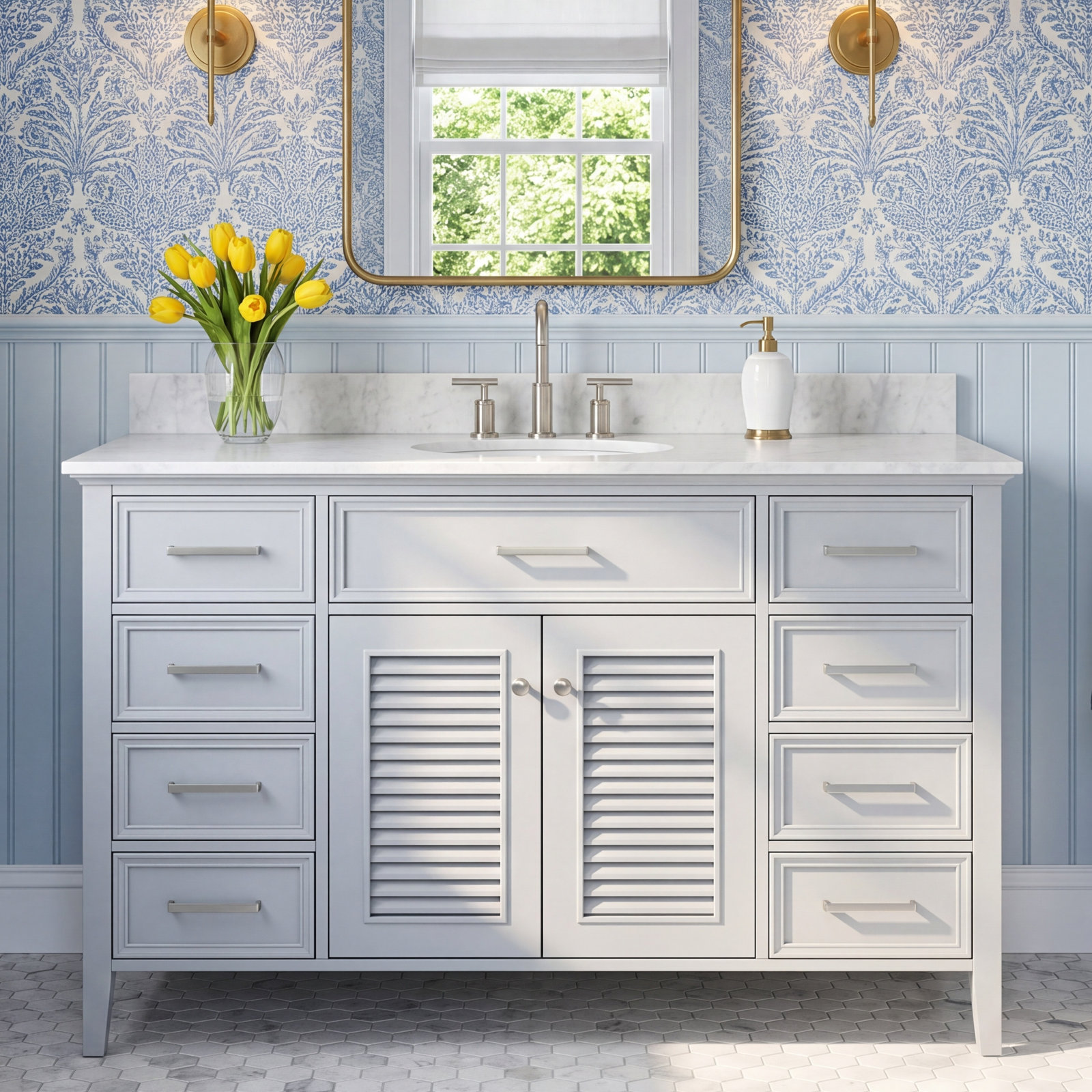 55'' Single Bathroom Vanity, Gray
