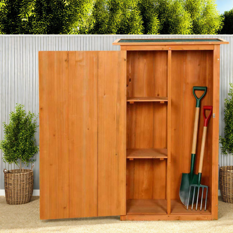 Remises de rangement compactes, armoire d'extérieur rustique en bois pour la cour arrière