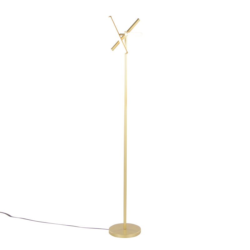 Icicle 65" Modern Swivel Floor Lamp In Metal, Gold