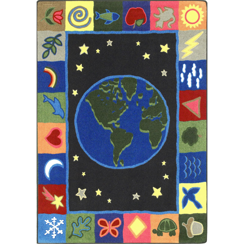 Tapis multicolore Éducatif Earthworks par Joy, Rectangle 5 pi 4 po x 7 pi 8 po