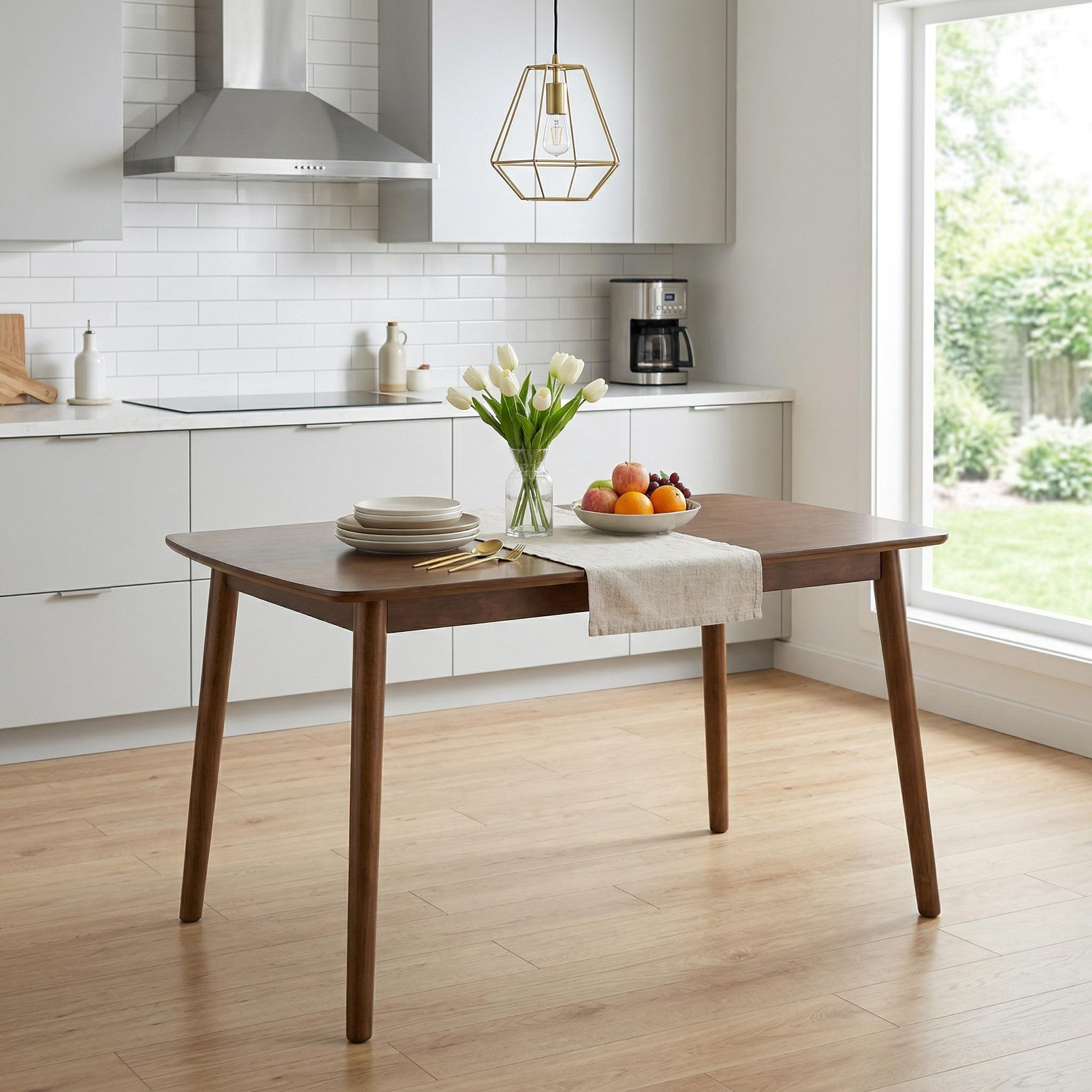 Ebern Designs 47" Rectangular Solid Wood Dining Table Mid Century ...