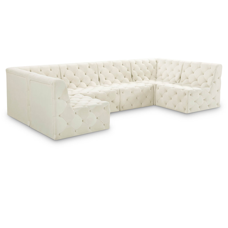 Canapé modulaire Klecka, Velours crème