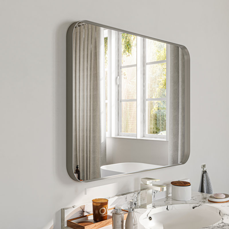Miroir mural Tahleek, Argent, 28 po x 36 po