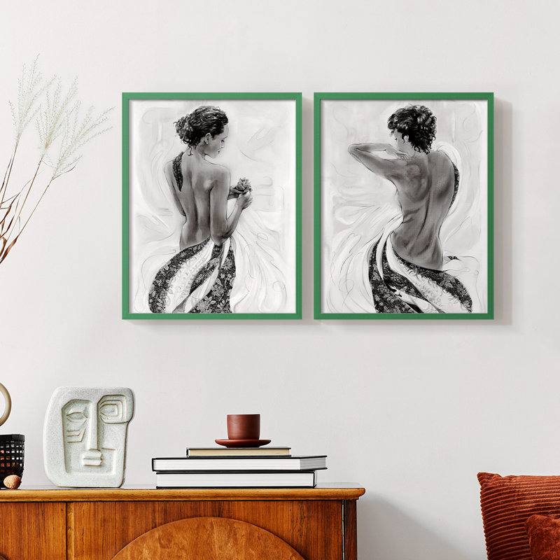 Solitude S croquis I - impression encadrée de qualité supérieure - prête à être accrochée - aucun clou requis - aucun clou requis