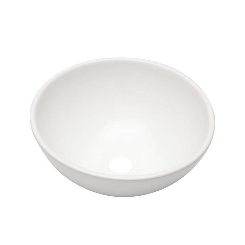 GhomeG LMP180GHG04 13"L White Ceramic Vessel Bathroom Sink Circular Drop-in Vanity Sink