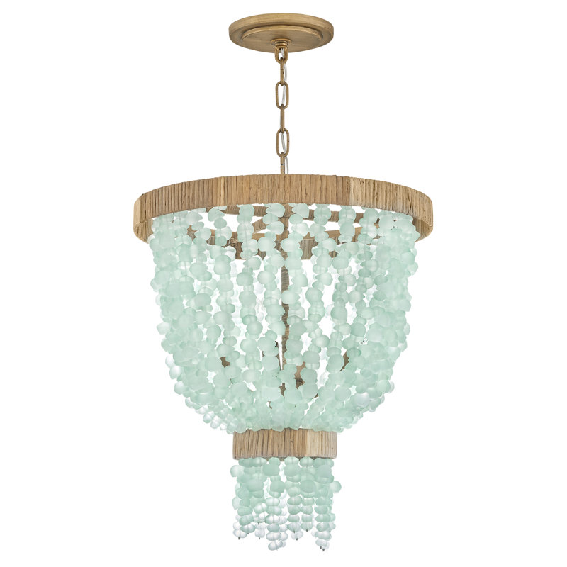 Dune 4 - Ligh Crystal Tiered Pendant, Burnished Gold/Blue