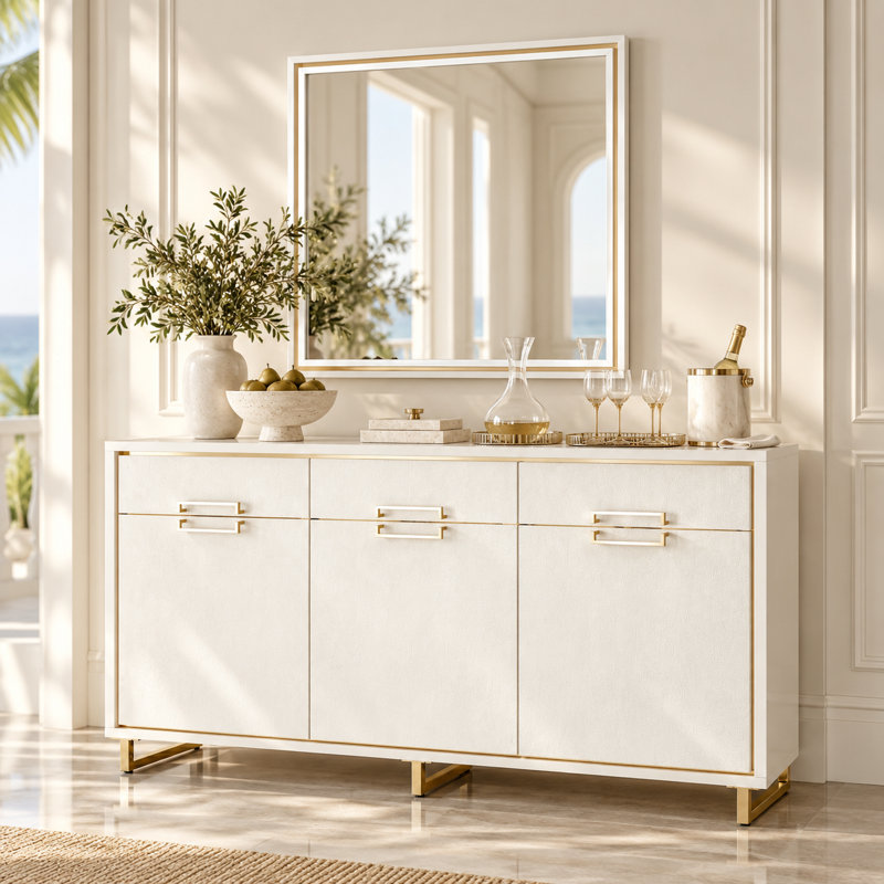Buffet Palm Gate - Blanc nuage