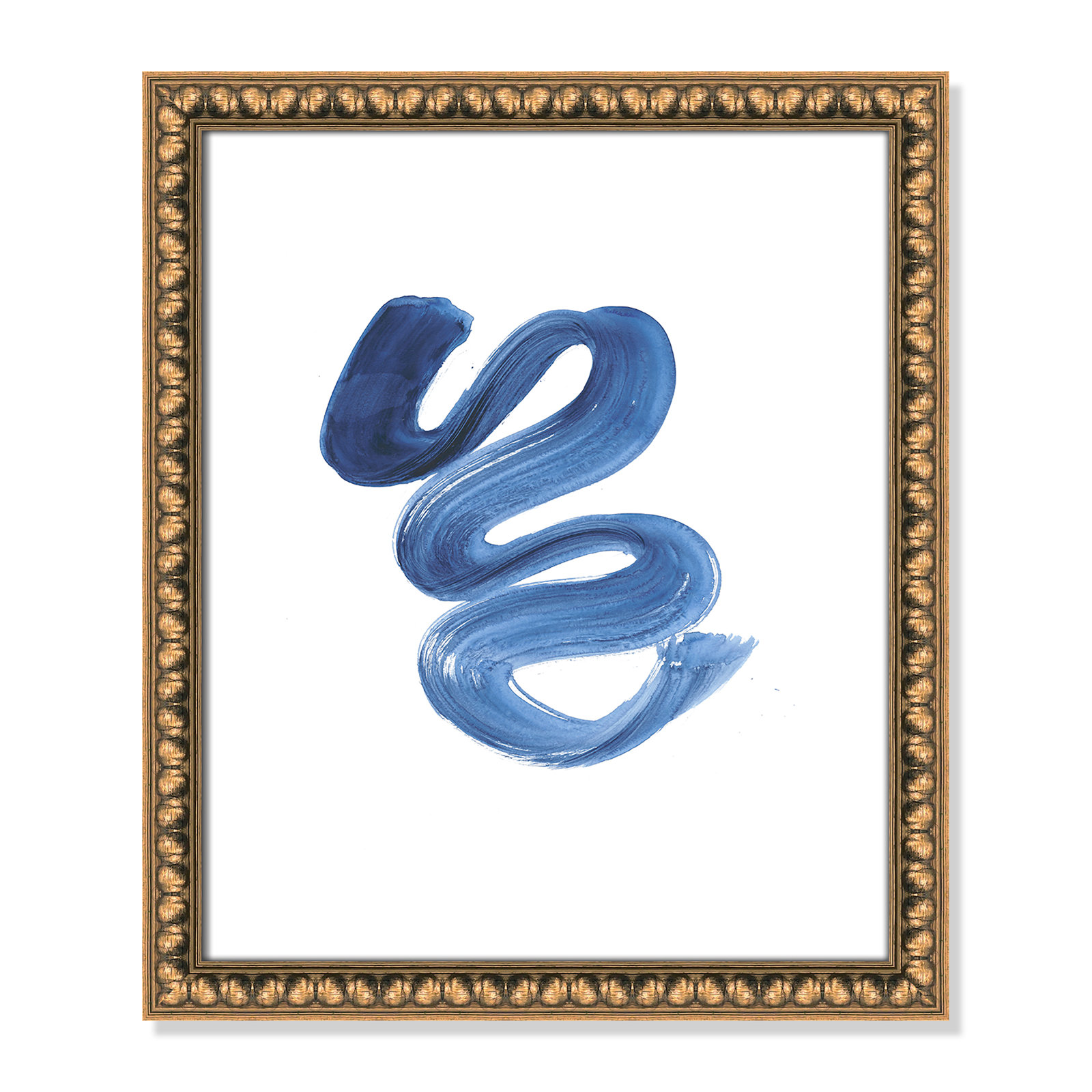 Coppola "Slinky Indigo II" Print by Filippo Ioco, 19" H x 16" W x 1.13" D, Gold Bead Framed Paper