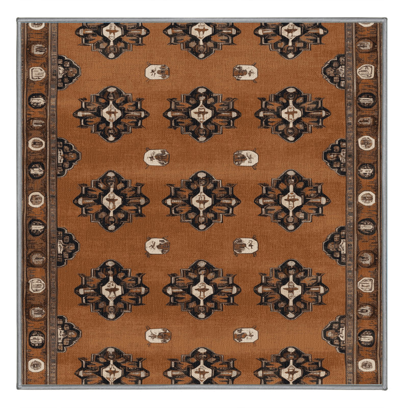 Tapis brun lavable à la machine, Carré 4 pi