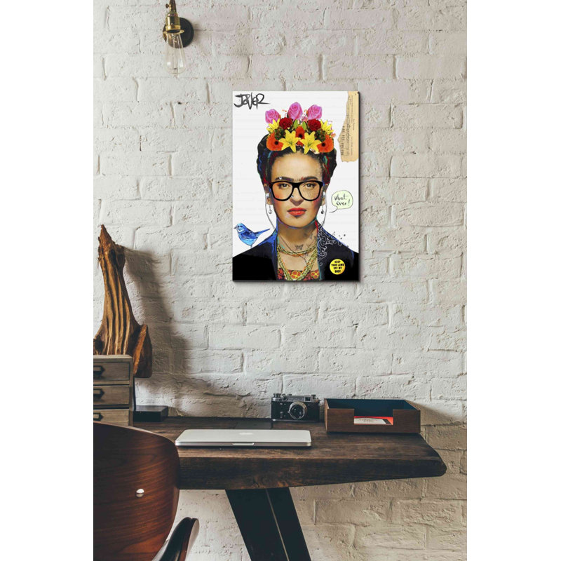 «Hipsta Frida» par Loui Jover, art mural sur toile, H 18 po x l 12 po x P 0,75 po