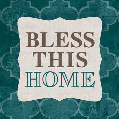 Bless This Home Teal 1 - Wrapped Canvas Print
