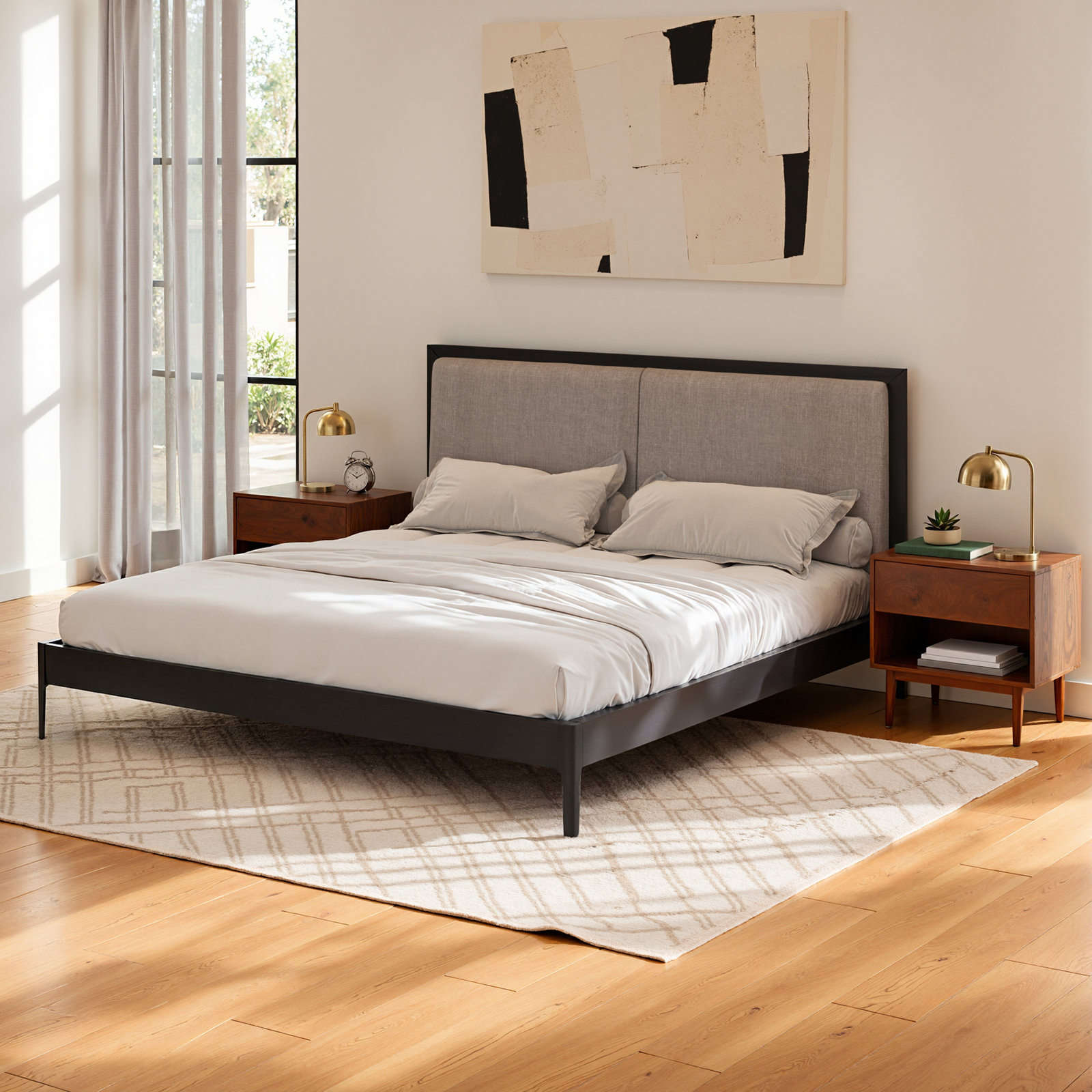 Chisa Upholstered Bed, King, Black