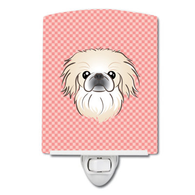 Checkerboard Wirehaired Dachshund Ceramic Night Light