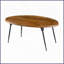 Ovale en bois d'acacia & amp; Table basse en fer pour le salon, 39 x 26 x 16 pouces, design polyvalent et intemporel