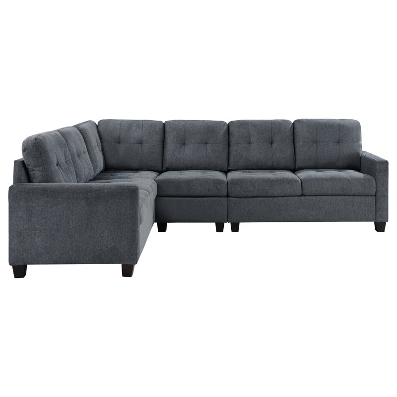 Canapé modulaire rembourré 4 pièces Ashland, Tissu gris acier