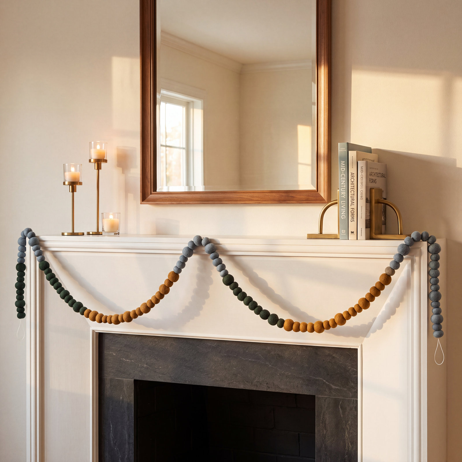 68'' in. Faux Garland, Green/Yellow/White