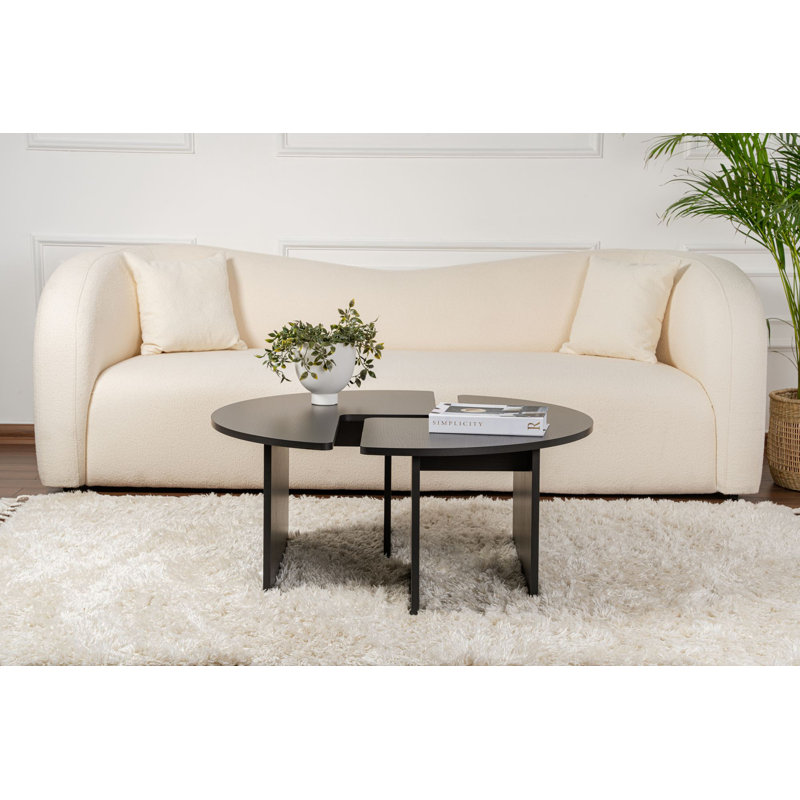 Coffee Table, 65.2cm H x 99.6cm W x 11.4cm D, Wood Black