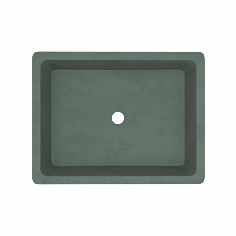 Nipomo Stone Handmade Rectangular Undermount Bathroom Sink, Forest