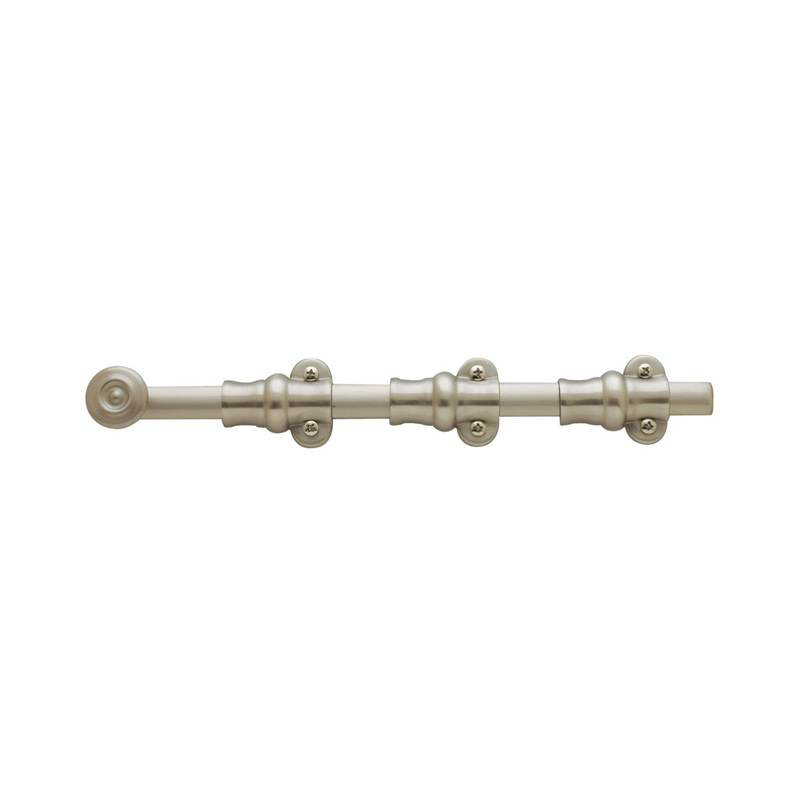 Ornamental Surface Bolt, Satin Brass with Brown, 3" H x 13.3" W x 1.7" D