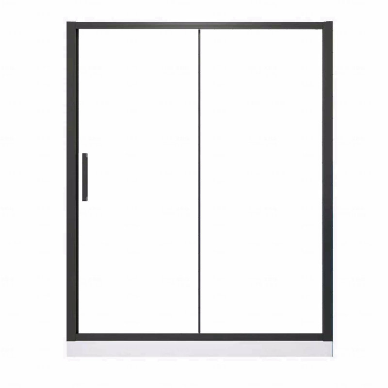 Single Sliding Opening Shower Door 56-60"W X 72"H Semi-Frameless Design Design Shower Glass Panel, 1/4" (6Mm) Clear Tempered Glass, Transparent Safety Film