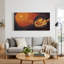 «Geometric Hands» tenant des feuilles dans un ciel orange, art mural sur toile-1356857971