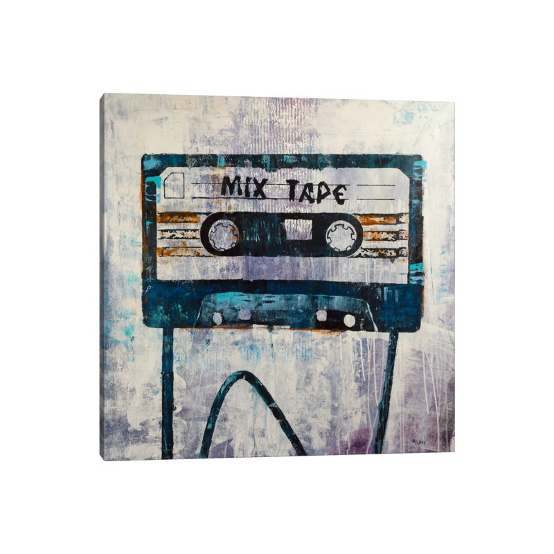 Mix Tape 1 Piece Wrapped Canvas Painting, 45.72 cm H x 45.72 cm W x 1.91 cm D