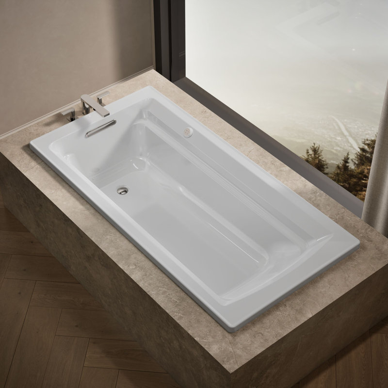 Archer® 72" x 36" Drop  in Air Bathtub, White