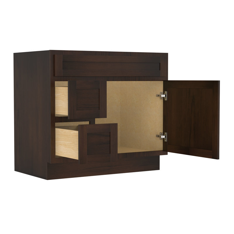 Base de meuble-lavabo simple 36 po seulement, Brun