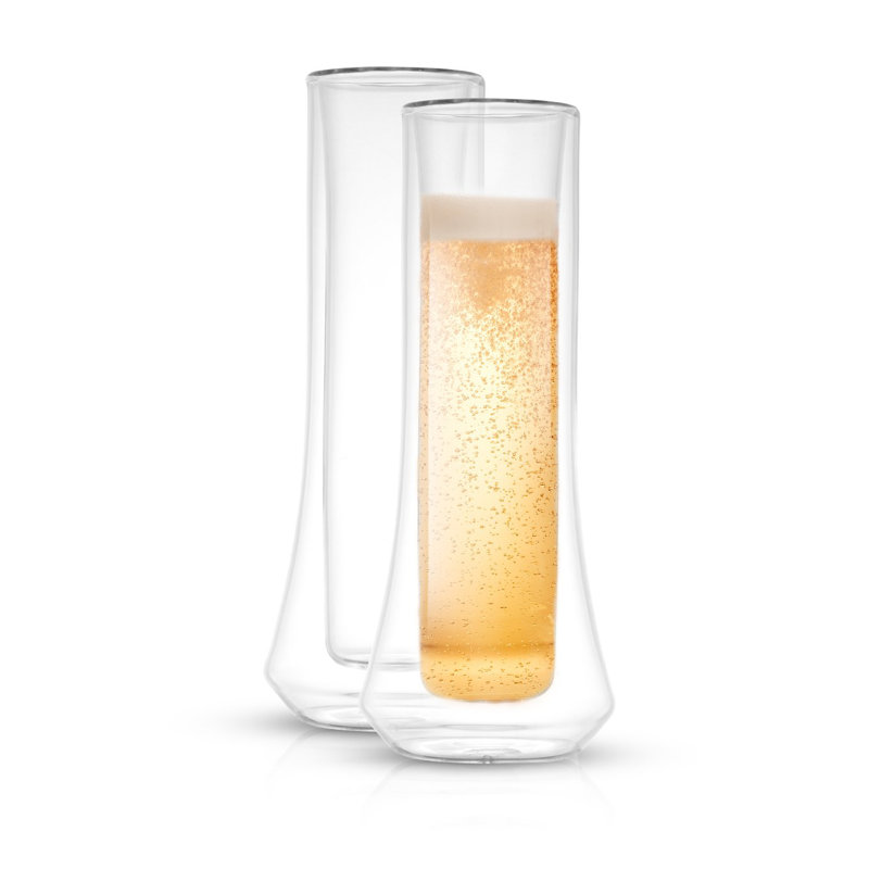 Cosmo Double Wall Stemless Champagne Flutes Glasses - 5 Oz - Set Of 4