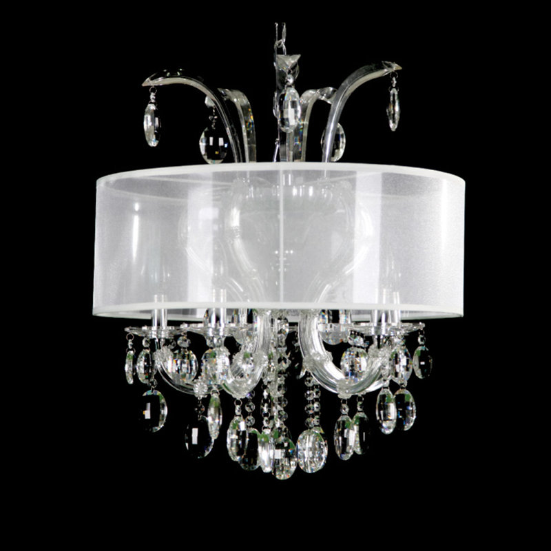 Lustre en cristal 5 lumières Arjun, blanc