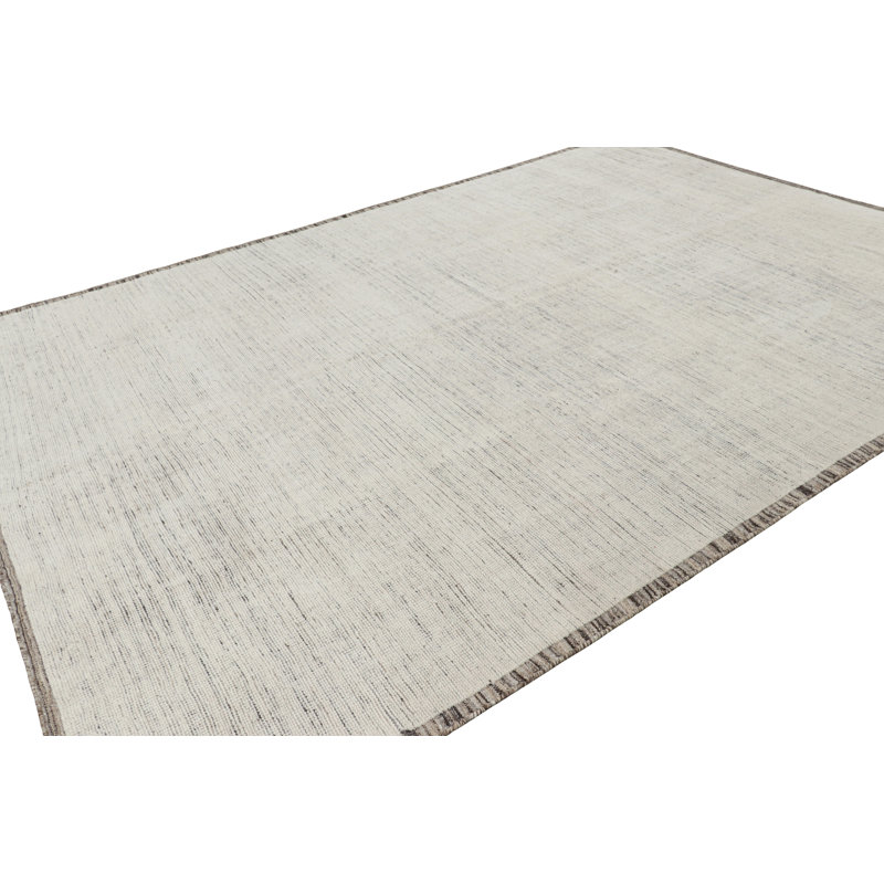 Rug & Kilim’S Contemporary Textural Rug In White Tones And Striae