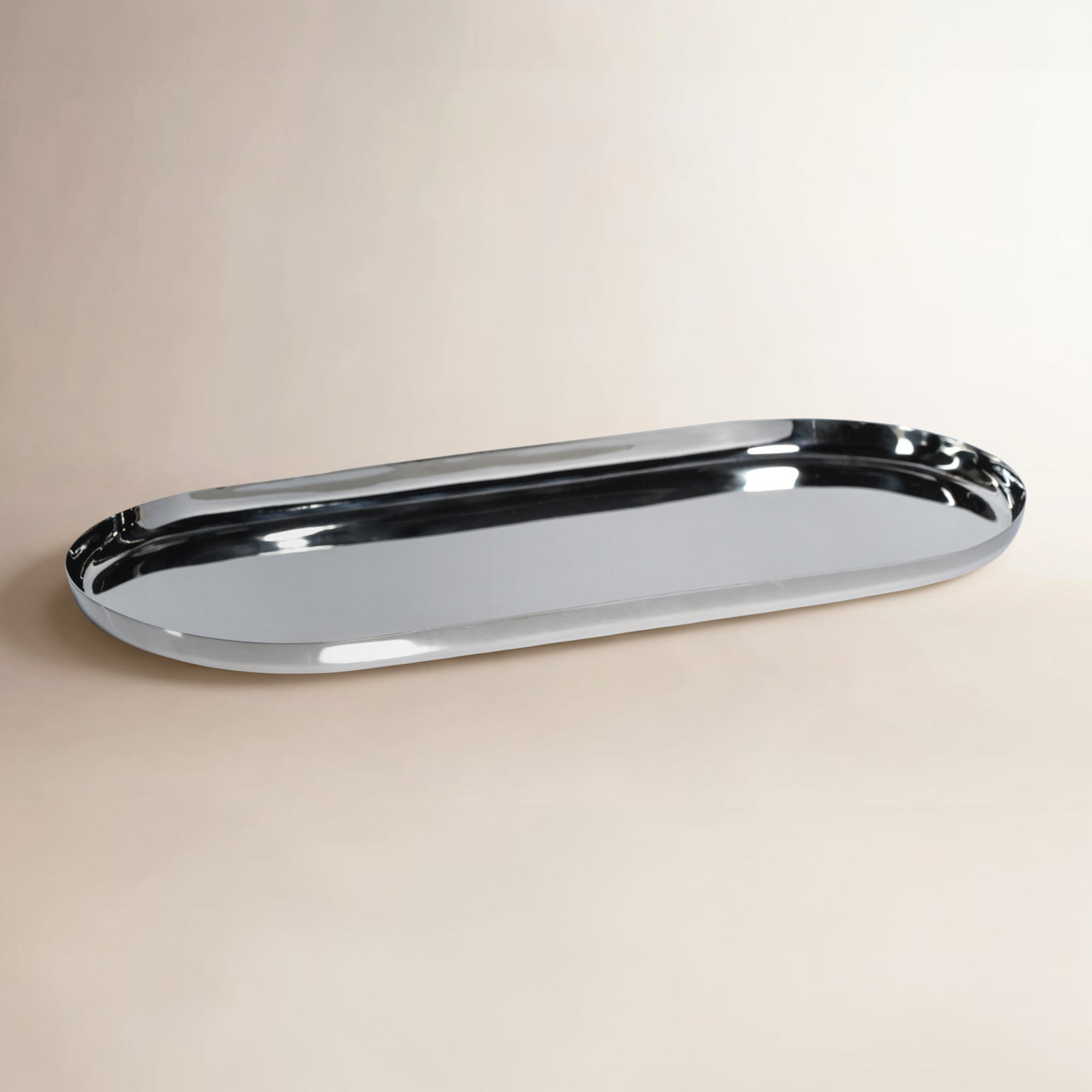 Steel Tray, 0.5" H x 6" W x 13.25" D, Silver