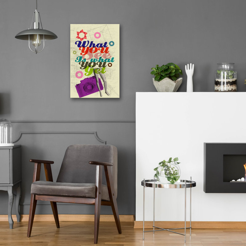 «What You See Is What You Get» par Elo Marc, art mural en verre acrylique, H 24 po x l 16 po