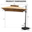 128'' X 104'' Rectangular Cantilever Umbrella with Easy-Move Base | One-Person Mobility-2029993609