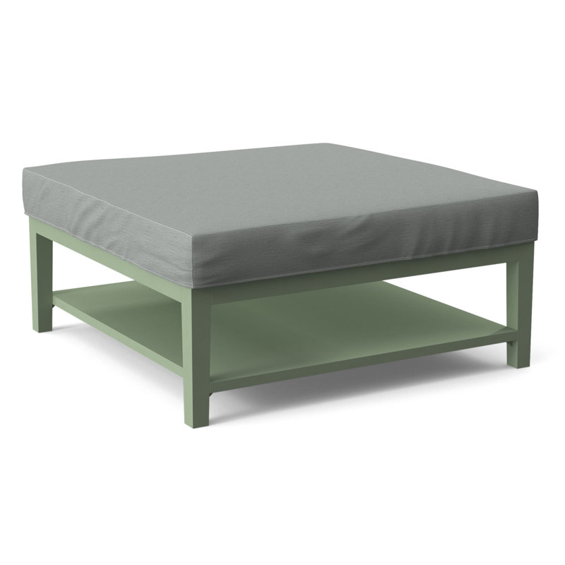 Hammond Square Ottoman, Beige Performance Fabric; 0851-73, Celery Finish