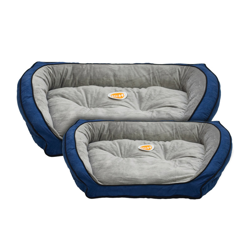 Lit-coussin pour chien canapé, Petit (l 30 po x P 21 po x H 7 po), Bleu/Gris