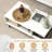 2-Tier Coffee Table w/ Compartments & Metal Legs Rectangle Tea Cocktail Table-557062556