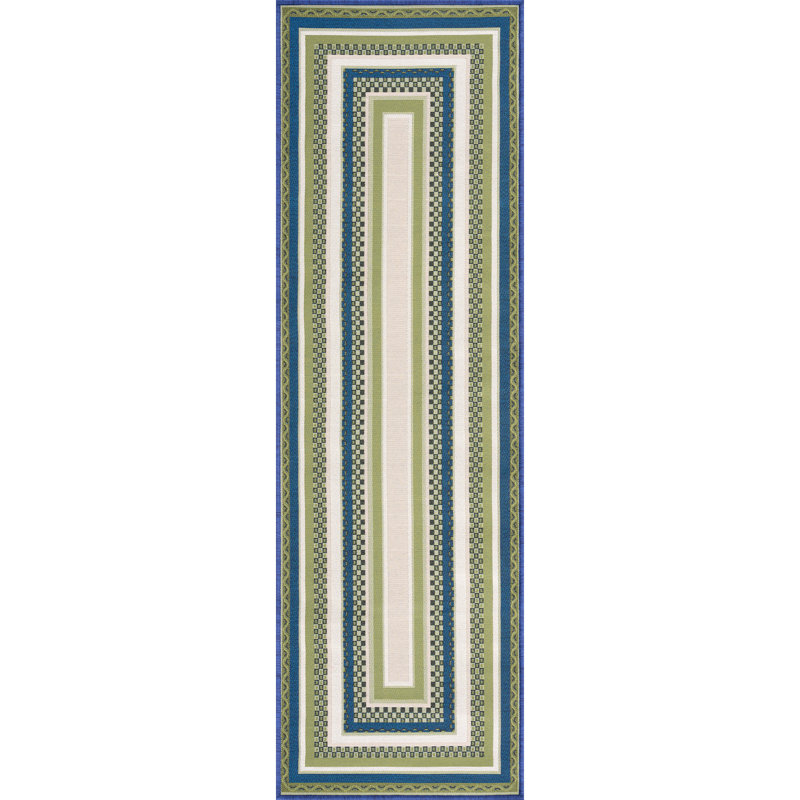 Tapis d'intérieur / extérieur à bordure pour terrasse, entrée, terrasse ou porche Tintah - vert 