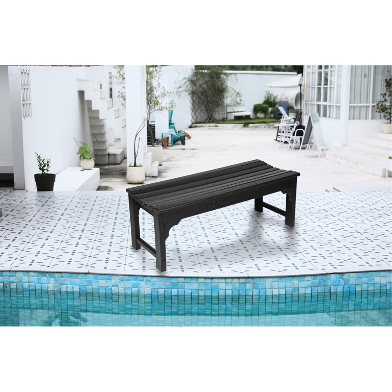 Banc pour jardins - capacité de 500 lb, noir, résistant aux intempéries, matériaux de patio à installation simple, installation facile