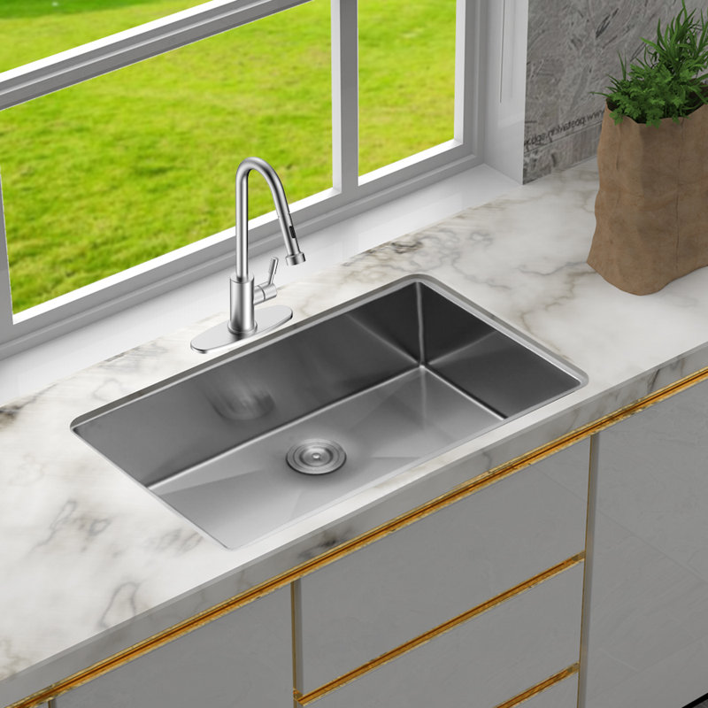 28'' L Single Bowl Stainless Steel Kitchen Sink