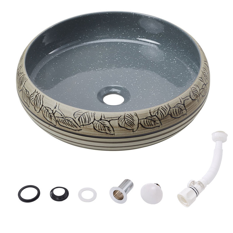 Metro Lane 38.5mm L x 38.5mm W Wood Grain Ceramic Circular Sink