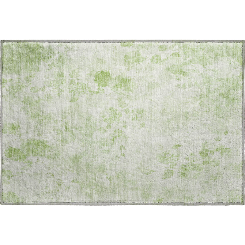 Premium Machine Washable Prisco Aloe Rug, Rectangle 1'8" x 2'6"
