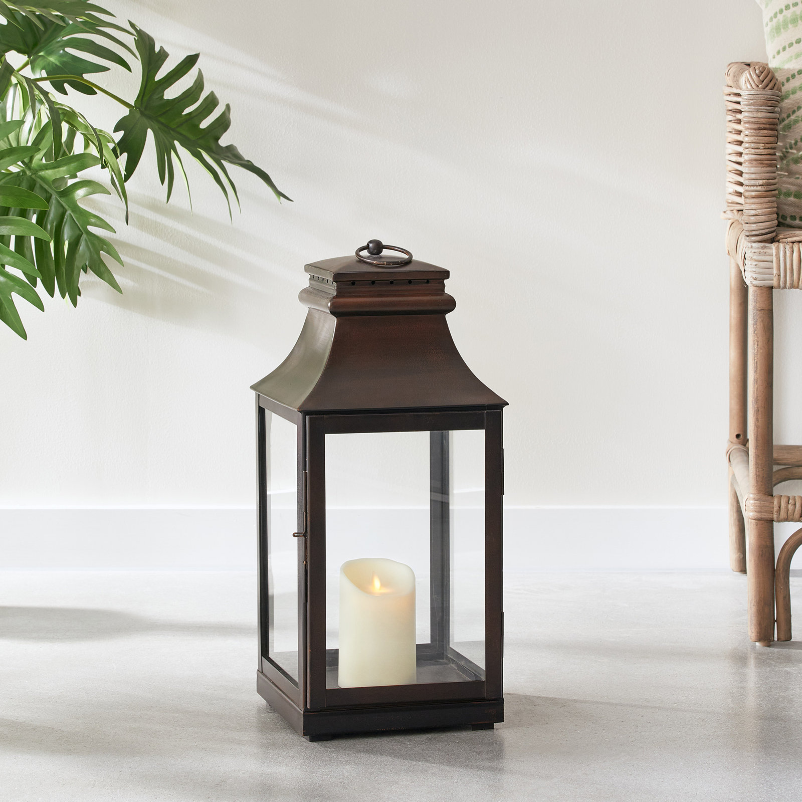 Idora Floor Lantern, 21" H x 9.5" W x 9.5" D