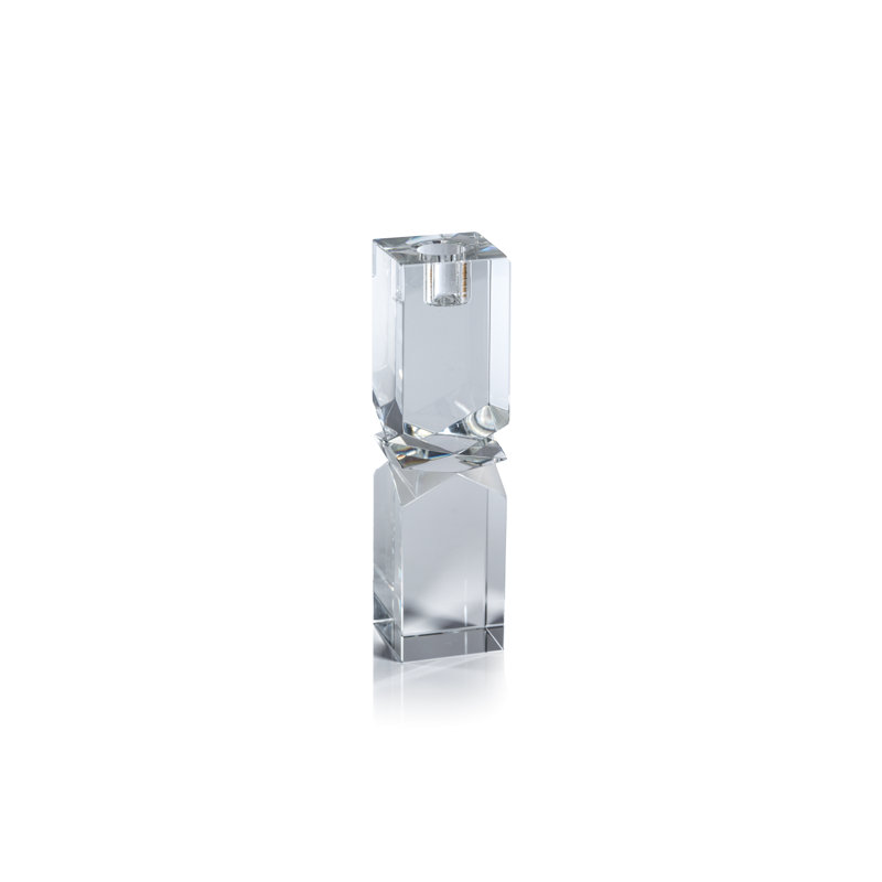 Bougeoir en verre Verdun Artistry, Uni, transparent, H 7,5 po x l 2 po x P 2 po