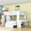 Lit mezzanine en bois 2 tiroirs avec bureau intégré, tablettes et garde-robe-8337717-8337715