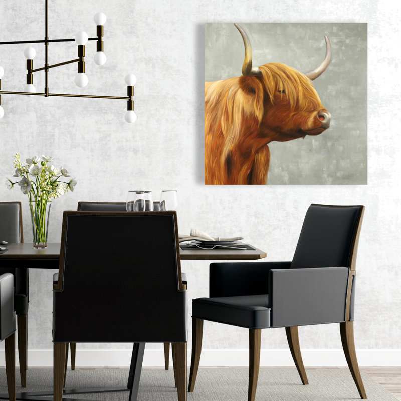 Toile Highland | Art mural rustique brun, H 24 po x l 24 po