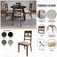 Ensemble de salle à manger 5 pièces avec table ronde noire et chaises rembourrées au dossier brun-2053770831