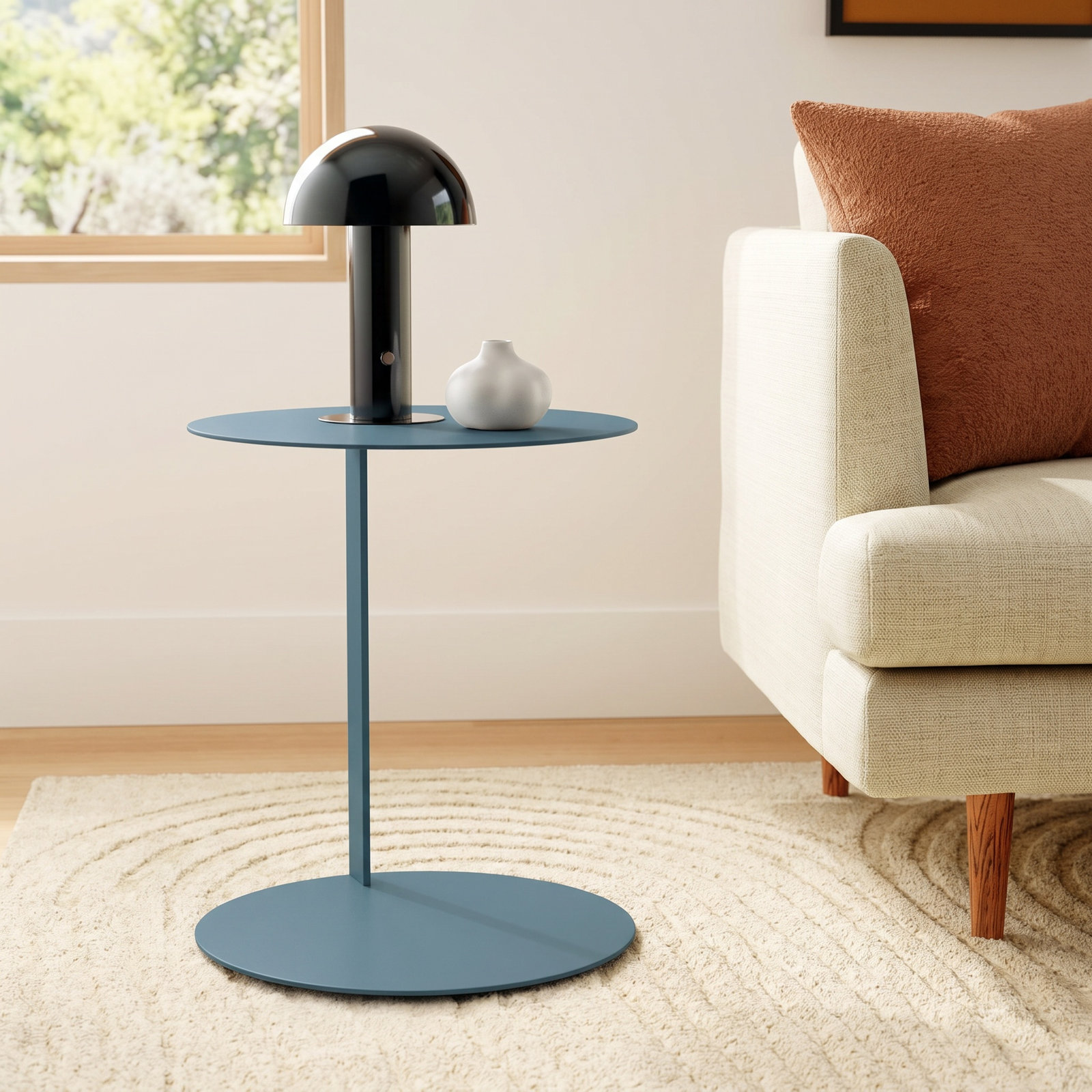 Note End Table, 21.8" H x 16" W x 16" D, Marine Blue